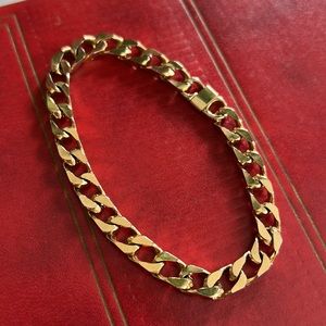 2 Vintage gold chain link bracelets